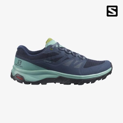 Salomon Outline Wide GTX Women's Hiking Shoes Navy / Turquoise | CA 12C78